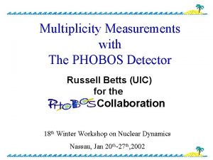 Multiplicity Measurements with The PHOBOS Detector Russell Betts