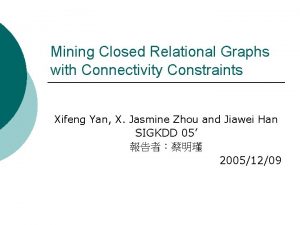 Mining Closed Relational Graphs with Connectivity Constraints Xifeng
