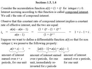 Accumulation function