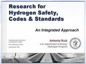 Research for Hydrogen Safety Codes Standards An Integrated