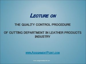 Leather quality control