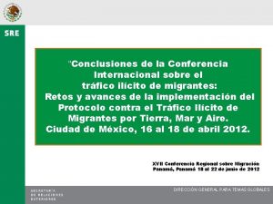 Conclusiones de la Conferencia Internacional sobre el trfico