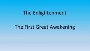Second great awakening enlightenment