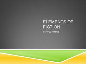 Story elements characters