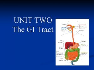UNIT TWO The GI Tract GastroIntestinal Tract Disorders