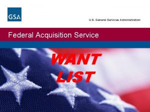 U S General Services Administration Federal Acquisition Service