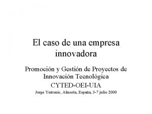 El caso de una empresa innovadora Promocin y