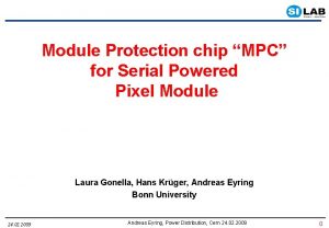 Module Protection chip MPC for Serial Powered Pixel