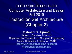 ELEC 5200 0016200 001 Computer Architecture and Design