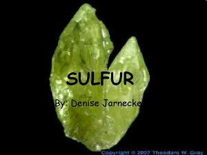 Sulfur uses