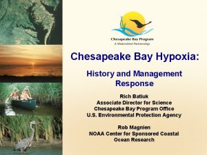 Chesapeake Bay Hypoxia History and Management Response Rich