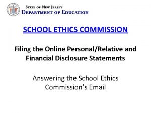 School ethics commission personal disclosure statement