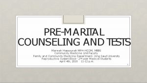 Premarital counseling outline