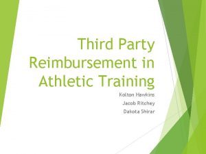 Third Party Reimbursement in Athletic Training Kolton Hawkins