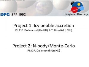 Project 1 Icy pebble accretion PI C P