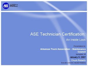 Ase certification definition