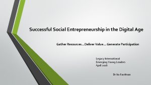 Digital social entrepreneurship