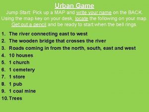 Urban game map