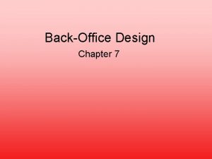 Backoffice design