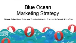 Blue Ocean Marketing Strategy Stefany Bullard Lena Dubensky