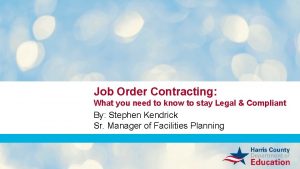 Job order contracting