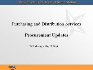 Distribution services procurement