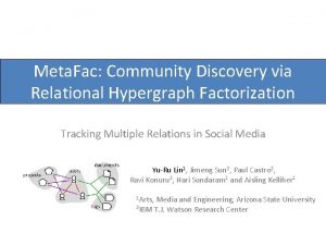 Meta Fac Community Discovery via Relational Hypergraph Factorization