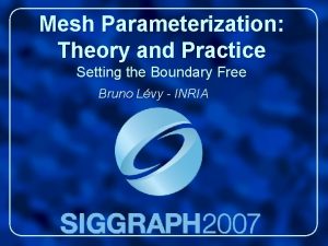 Mesh Parameterization Theory and Practice Setting the Boundary