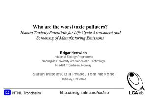 Who are the worst toxic polluters Human Toxicity