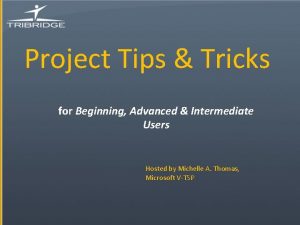 Project Tips Tricks for Beginning Advanced Intermediate Users