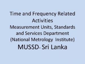 Measurement units standards and services department