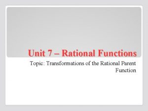 Rational parent function equation