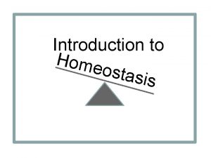 Function of homeostasis