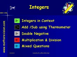 Integers www mathsrevision com MNU 3 04 a