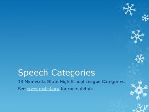 Mshsl speech categories