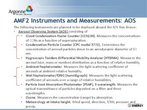 AMF 2 Instruments and Measurements AOS The following