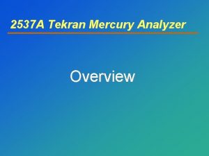 Tekran mercury analyzer