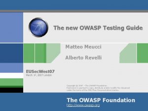 Owasp testing guide