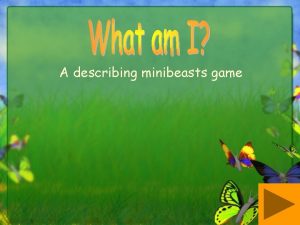 A describing minibeasts game Each slide has a