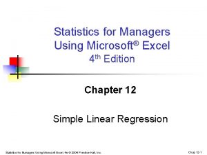 Statistics for Managers Using Microsoft Excel 4 th