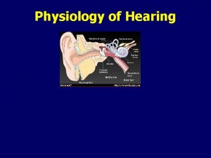 Physiology of Hearing Sound n Sound is a