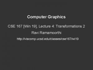 Homogeneous coordinates in computer graphics