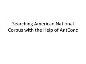 American national corpus