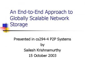 Scalable network storage