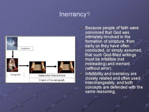 Inerrancy Because people of faith were convinced that