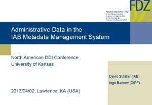 Administrative data management