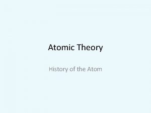 History of atomic theory