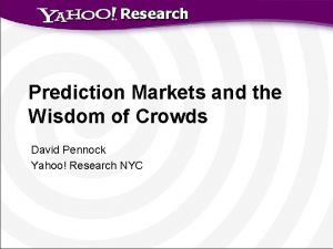 Research Prediction Markets and the Wisdom of Crowds