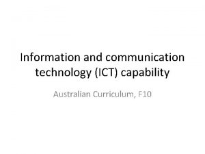 Information and communication technology capability