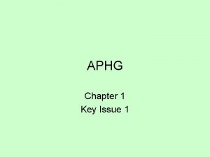 APHG Chapter 1 Key Issue 1 Deep Thought